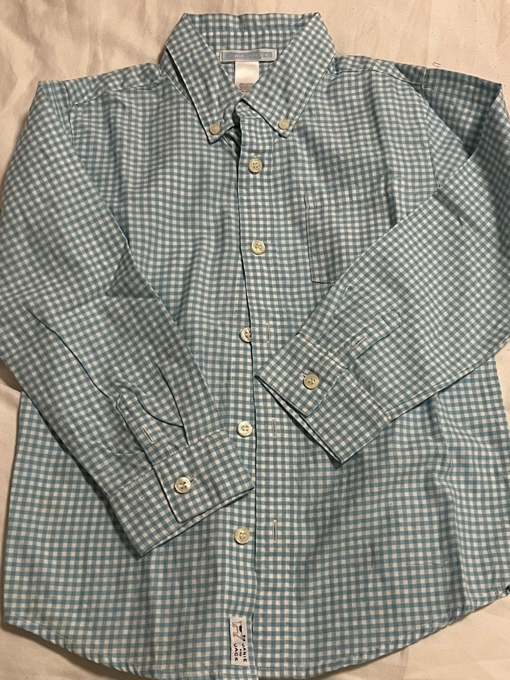 Janie and Jack Light Blue Gingham Button-Down Shirt